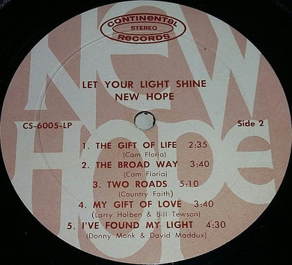 New Hope - Let Your Light Shine (LP) 40767 Vinyl LP JUKEBOXSINGLES.NL   