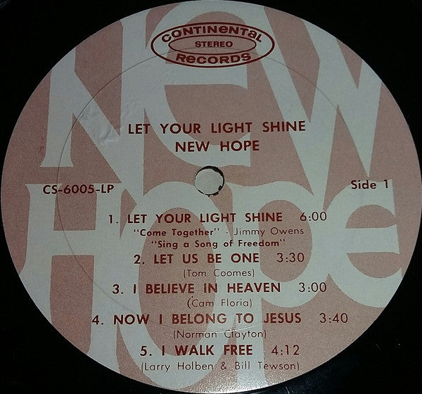 New Hope - Let Your Light Shine (LP) 40767 Vinyl LP JUKEBOXSINGLES.NL   