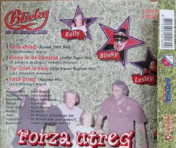 Blieky En De Bunnik Side - Forza Utreg (CD) 70942 Compact Disc Single Goede Staat