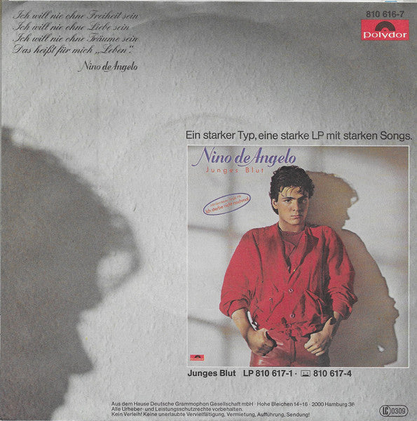 Nino De Angelo - Ich Sterbe Nicht Nochmal 34928 Vinyl Singles Vinyl Goed / Hoes Goed