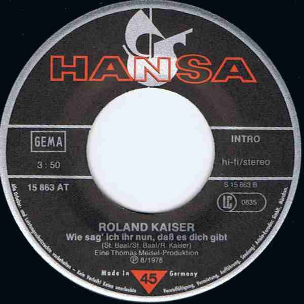 Roland Kaiser - Wer Sich Selbst Nur Liebt 10910 Vinyl Singles Vinyl Goed / Hoes Goed