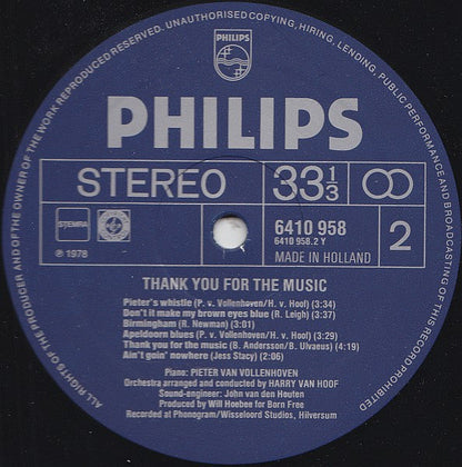 Pieter van Vollenhoven, Harry van Hoof ‎- Thank You For The Music (LP) 50951