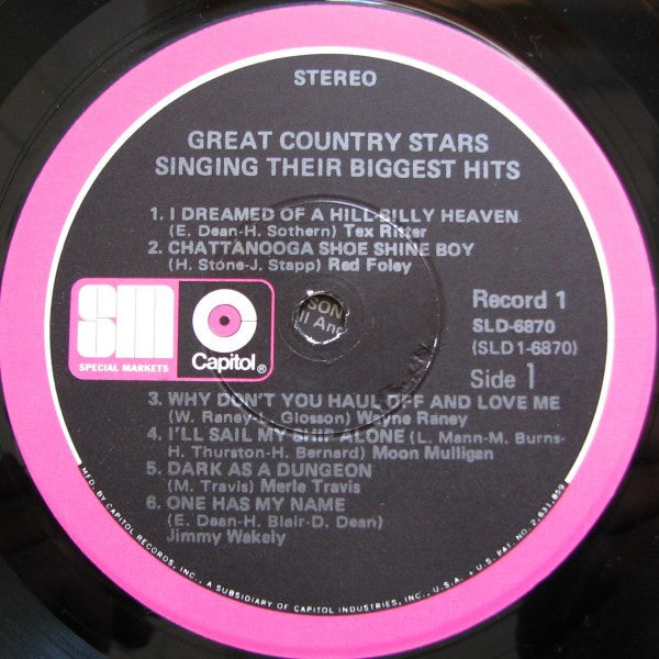 Various - Great Country Stars Singing Their Biggest Hits (LP) 42360 Vinyl LP JUKEBOXSINGLES.NL   