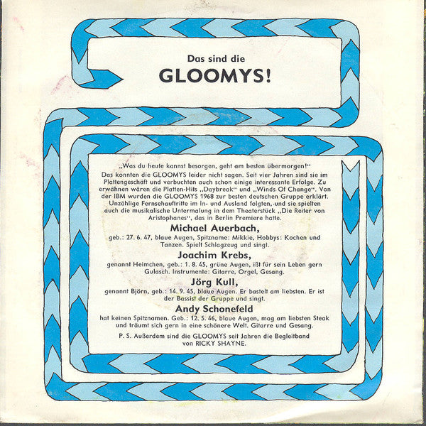 Gloomys - I'm A Bum Vinyl Singles Vinyl Goed / Hoes Redelijk