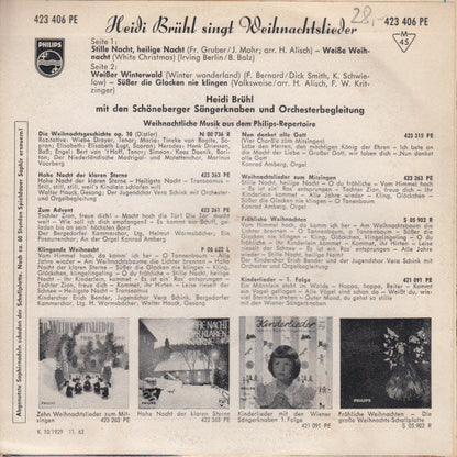 Heidi Brühl - Heidi Brühl Singt Weihnachtslieder Vinyl Singles EP Vinyl Zeer Goed / Hoesje Goed "VINYLSINGLES.NL"