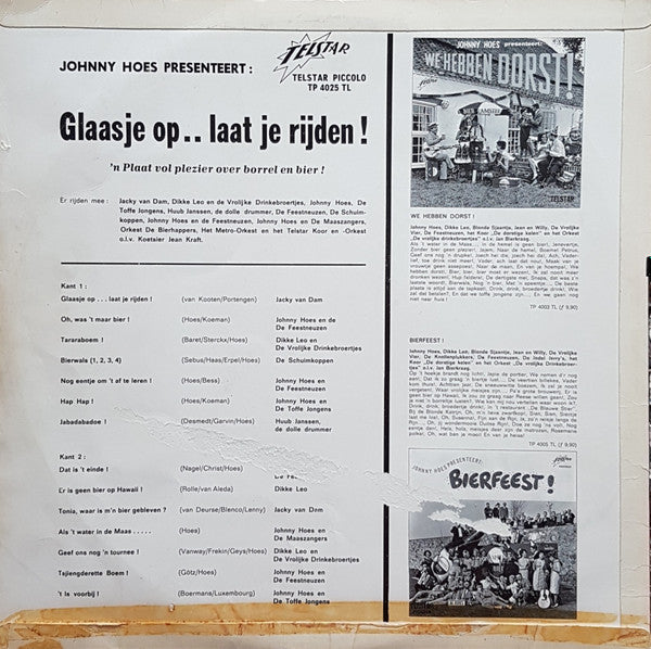Various - Johnny Hoes Presenteert: Glaasje Op... Laat Je Rijden ! (LP) 52182b Vinyl LP Vinyl Redelijk / Hoes Goed