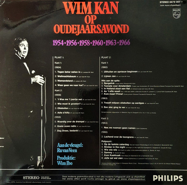 Wim Kan - Wim Kan Op Oudejaarsavond (1954*1956*1958*1960*1963*1966) (LP) 52049 Vinyl LP Dubbel Vinyl Goed / Hoes Goed