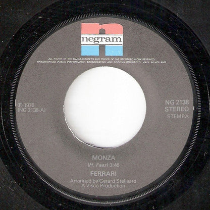 Ferrari - Monza Vinyl Singles Vinyl Zeer Goed / Hoesje Goed "VINYLSINGLES.NL"