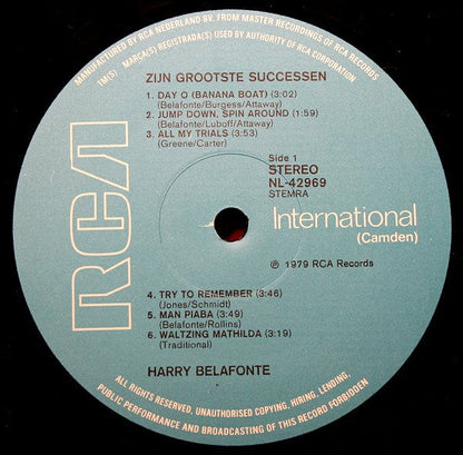 Harry Belafonte - Zijn Grootste Successen (LP) Vinyl LP Vinyl Zeer Goed / Hoesje Goed "VINYLSINGLES.NL"