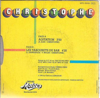 Christophe - Agitation 40695 Vinyl Singles Vinyl Goed / Hoes Goed