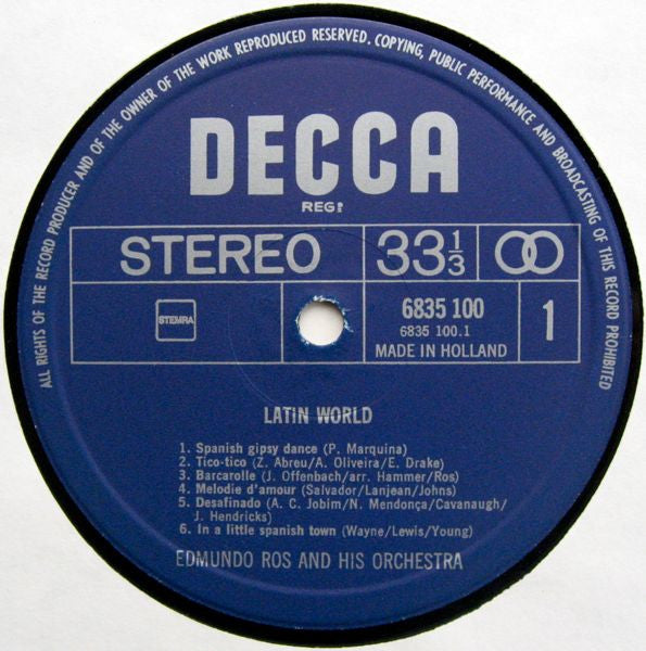 Edmundo Ros &amp; His Orchestra – Latin World (LP) 49672