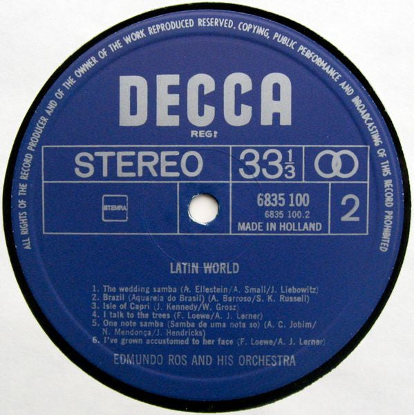 Edmundo Ros &amp; His Orchestra – Latin World (LP) 49672