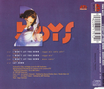 Two Boys - I Won't Let You Down (Ragga Mixes) (CD) 70596 Compact Disc Single Goede Staat
