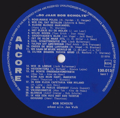 Bob Scholte - 50 Jaar Bob Scholte Jubileum (LP) 40925 Vinyl LP Vinyl Goed / Hoes Goed