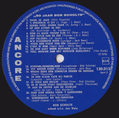 Bob Scholte - 50 Jaar Bob Scholte Jubileum (LP) 40925 Vinyl LP Vinyl Goed / Hoes Goed