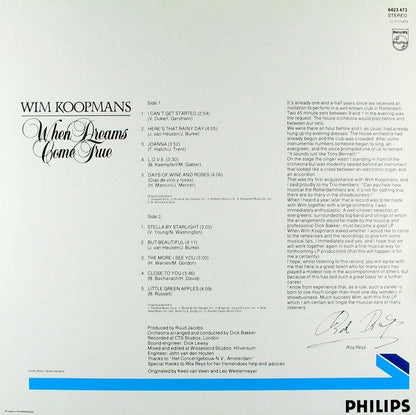 Wim Koopmans - When Dreams Come True (LP) 52058 Vinyl LP Vinyl Goed / Hoes Goed