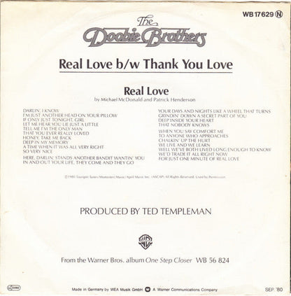 Doobie Brothers - One Step Closer Vinyl Singles Vinyl Zeer Goed / Hoesje Goed "VINYLSINGLES.NL"