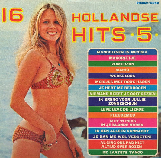 Various - 16 Hollandse Hits 5 (LP) 47051 Vinyl LP Vinyl Goed / Hoes Redelijk