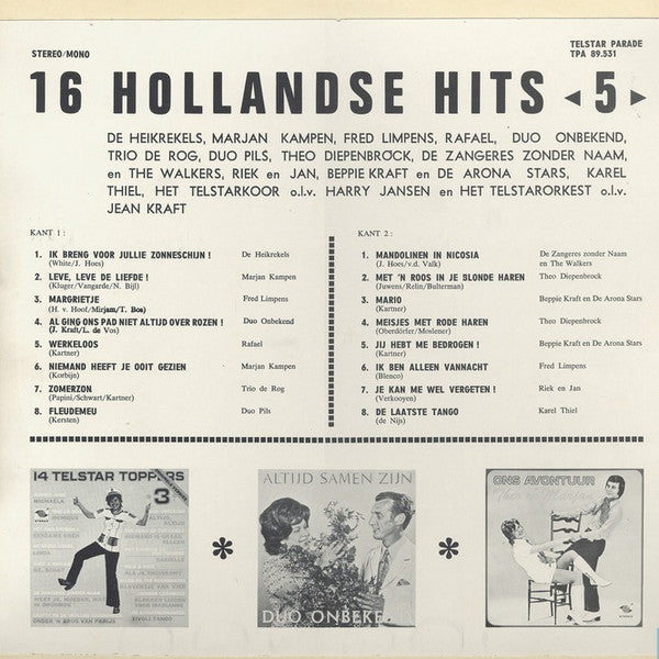 Various - 16 Hollandse Hits 5 (LP) 47051 Vinyl LP Vinyl Goed / Hoes Redelijk