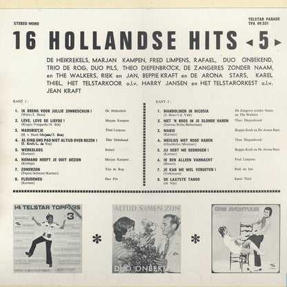 Various - 16 Hollandse Hits 5 (LP) 47051 Vinyl LP Vinyl Goed / Hoes Redelijk