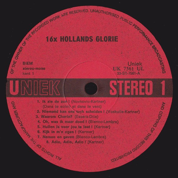 Various - 16x Hollands Glorie (LP) 40324 Vinyl LP JUKEBOXSINGLES.NL   