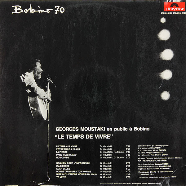 Georges Moustaki - Bobino 70 (LP) 41667 Vinyl LP JUKEBOXSINGLES.NL   