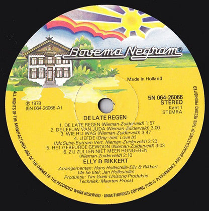 Elly & Rikkert - De Late Regen (LP)