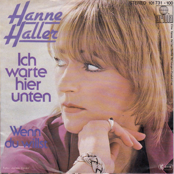 Hanne Haller - Ich Warte Hier Unten Vinyl Singles Vinyl Zeer Goed / Hoesje Goed "VINYLSINGLES.NL"