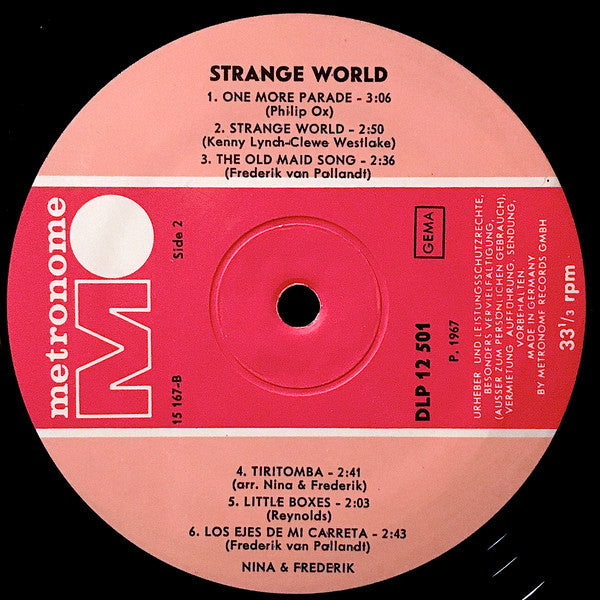 Nina & Frederik - Strange World (LP) 42595 Vinyl LP JUKEBOXSINGLES.NL   