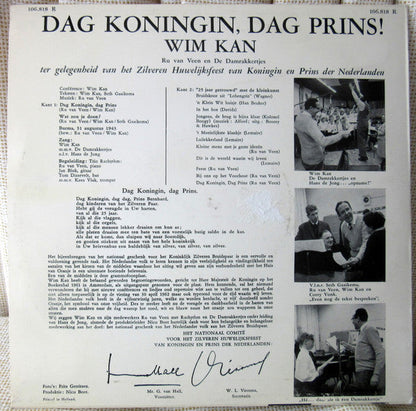Wim Kan - Dag Koningin, Dag Prins! (10") 52061 Vinyl LP 10" Vinyl Goed / Hoes Goed