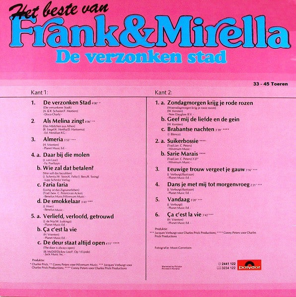 Frank &amp; Mirella – Das Beste von Frank &amp; Mirella – Die versunkene Stadt (LP) 51154