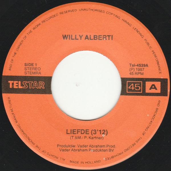 Willy Alberti - Liefde Vinyl Singles Vinyl Goed / Hoes Goed