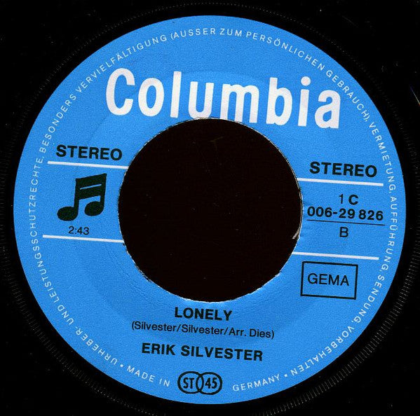 Erik Silvester - Dein Platz In Meinem Herzen Bleibt Frei 30668 Vinyl Singles Vinyl Zeer Goed / Hoesje Goed "VINYLSINGLES.NL"
