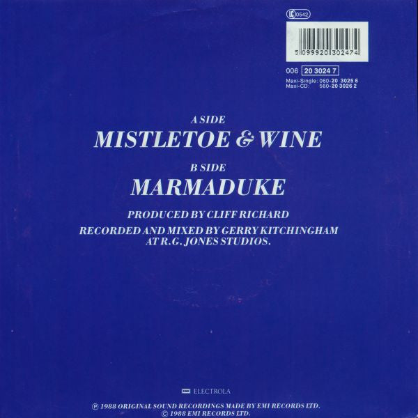 Cliff Richard - Mistletoe & Wine 41627 Vinyl Singles Vinyl Goed / Hoes Goed