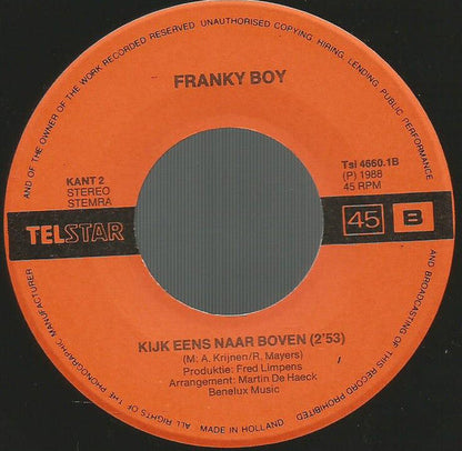 Franky Boy - Wat Ruist Er Door Het Struikgewas 29166 Vinyl Singles Vinyl Zeer Goed / Hoesje Goed "VINYLSINGLES.NL"