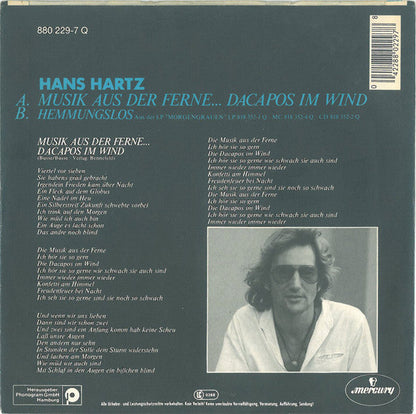 Hans Hartz - Musik Aus Der Ferne... Dacapos Im Wind Vinyl Singles Vinyl Zeer Goed / Hoesje Goed "VINYLSINGLES.NL"