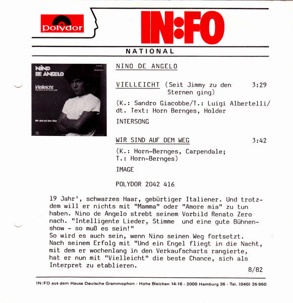 Nino de Angelo - Vielleicht 37161 Vinyl Singles Vinyl Goed / Hoes Goed