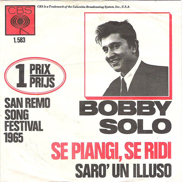 Bobby Solo - Se Piangi, Se Ridi 39847 Vinyl Singles Vinyl Zeer Goed / Hoesje Goed "VINYLSINGLES.NL"