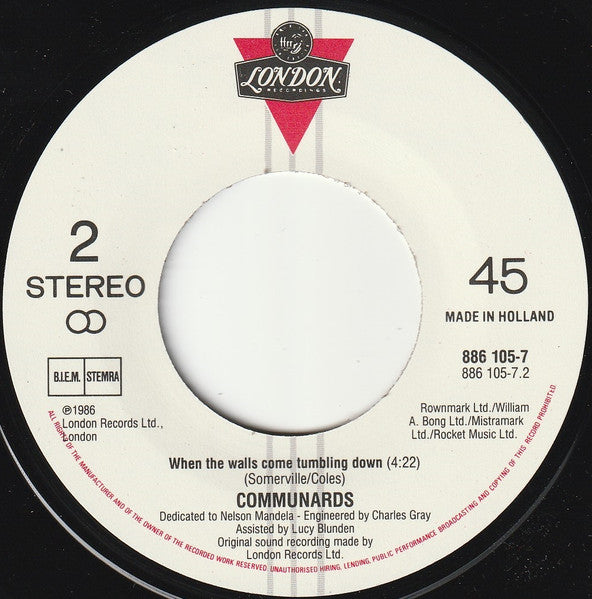 Communards - So Cold The Night 41127 Vinyl Singles Vinyl Zeer Goed / Hoesje Goed "VINYLSINGLES.NL"