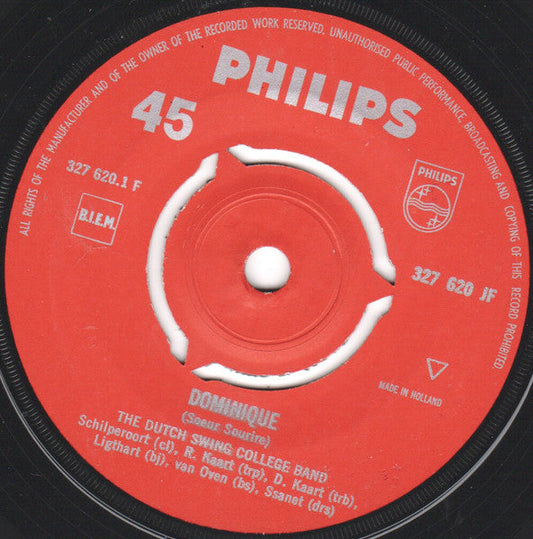Dutch Swing College Band - Dominique Vinyl Singles Vinyl Zeer Goed / Hoesje Generic "VINYLSINGLES.NL"