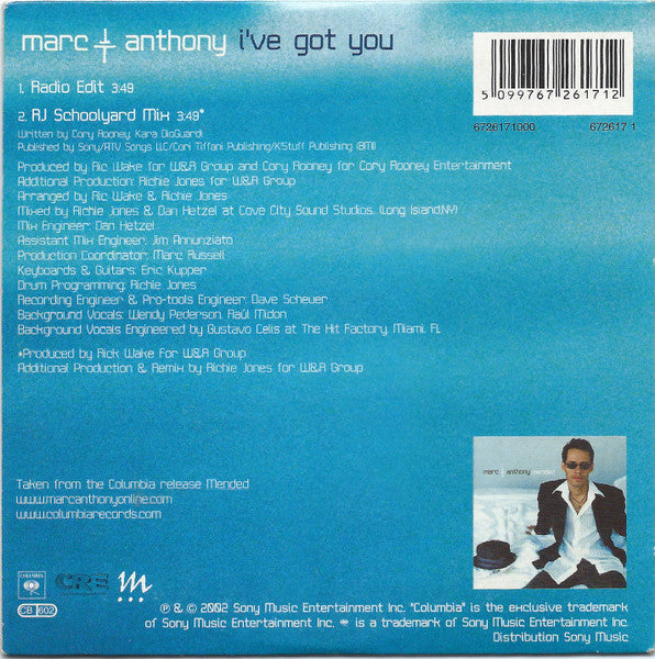 Marc Anthony - I've Got You (CD) 70583 Compact Disc Single Goede Staat