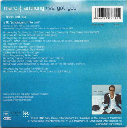 Marc Anthony - I've Got You (CD) 70583 Compact Disc Single Goede Staat