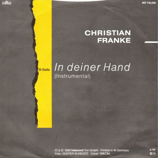 Christian Franke - In Deiner Hand (Jeder Neue Anfang Ist Ein Neues Leben) 21315