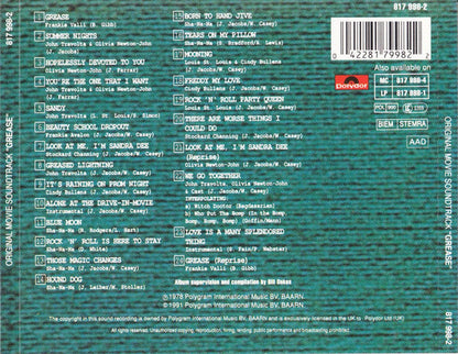 Various - Grease (The Original Soundtrack From The Motion Picture) (CD) 70917 Compact Disc Goede Staat