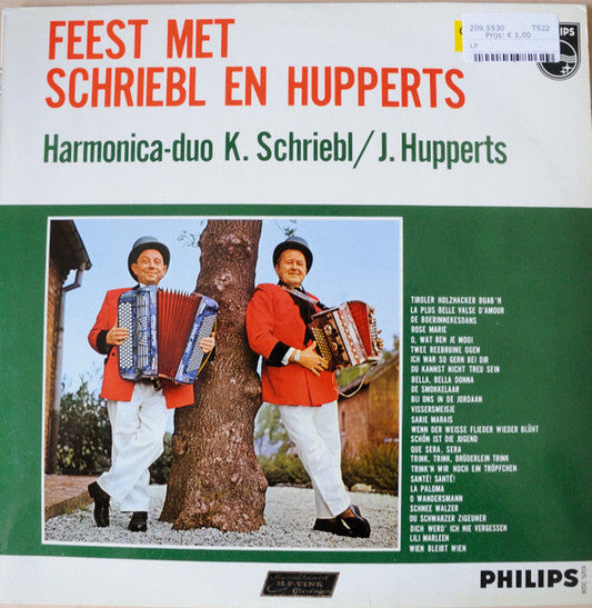 Harmonica-Duo K. Schriebl/J. Hupperts - Feest Met Schriebl En Hupperts (LP) Vinyl LP Vinyl Zeer Goed / Hoesje Goed "VINYLSINGLES.NL"