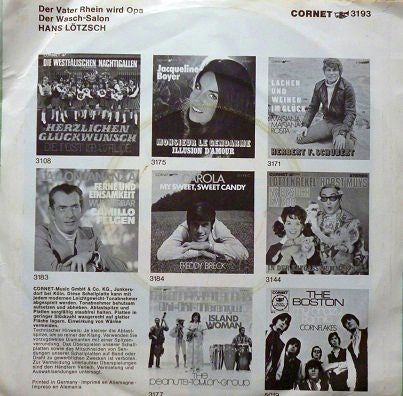 Hans Lötzsch - Der Waschsalon Vinyl Singles Vinyl Zeer Goed / Hoesje Goed "VINYLSINGLES.NL"
