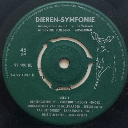 H. van de Werken - Dieren Symfonie 24584 Vinyl Singles Vinyl Zeer Goed / Hoesje Goed "VINYLSINGLES.NL"
