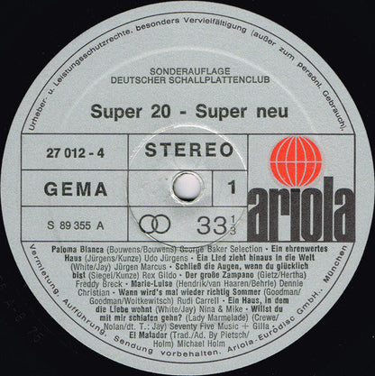 Various - Super 20 - Super Neu (LP) 42465 Vinyl LP JUKEBOXSINGLES.NL   