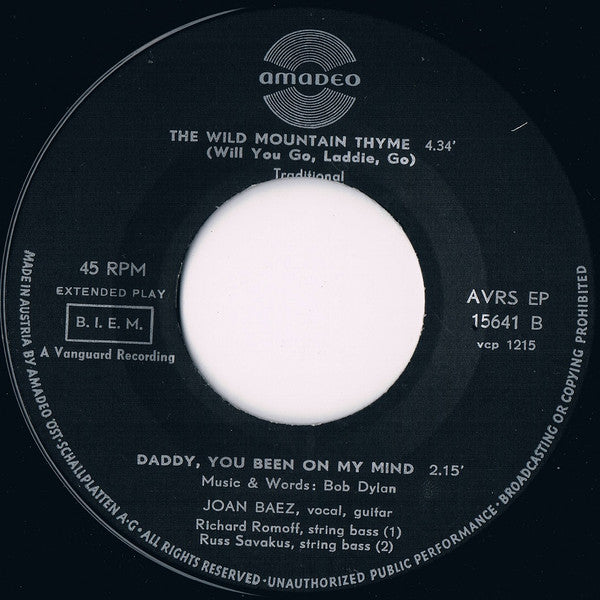 Joan Baez - Joan Baez 05638 Vinyl Singles EP Vinyl Goed / Hoes Generic