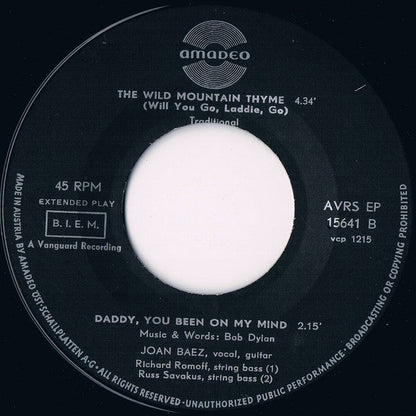 Joan Baez - Joan Baez 05638 Vinyl Singles EP Vinyl Goed / Hoes Generic